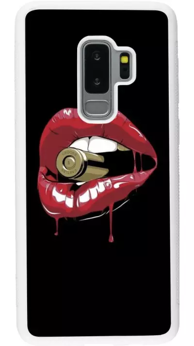 Coque Samsung Galaxy S9+ - Silicone rigide blanc Lips bullet