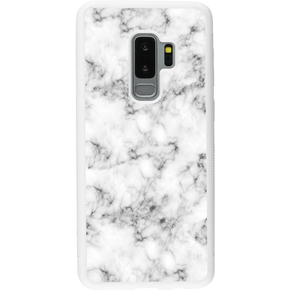 Coque Samsung Galaxy S9+ - Silicone rigide blanc Marble 01