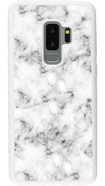 Coque Samsung Galaxy S9+ - Silicone rigide blanc Marble 01