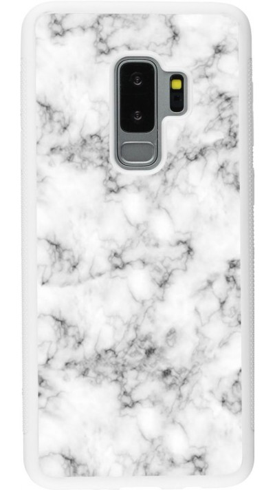 Hülle Samsung Galaxy S9+ - Silikon weiss Marble 01