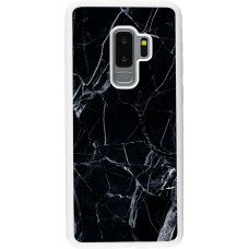 Coque Samsung Galaxy S9+ - Silicone rigide blanc Marble Black 01