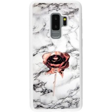 Coque Samsung Galaxy S9+ - Silicone rigide blanc Marble Rose Gold