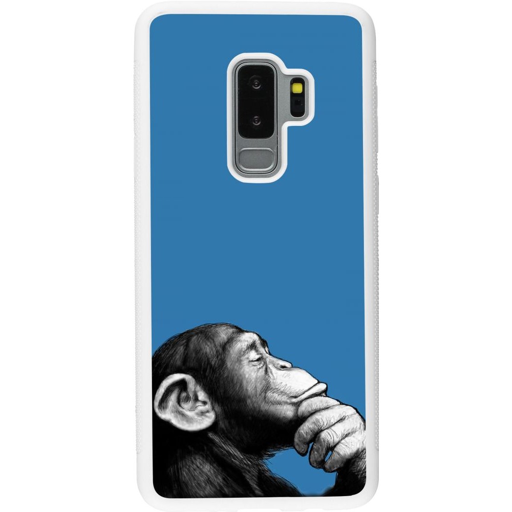 Coque Samsung Galaxy S9+ - Silicone rigide blanc Monkey Pop Art