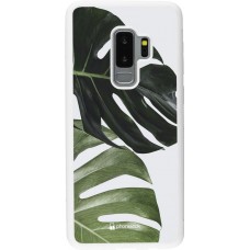 Coque Samsung Galaxy S9+ - Silicone rigide blanc Monstera Plant