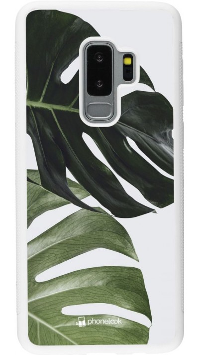 Coque Samsung Galaxy S9+ - Silicone rigide blanc Monstera Plant