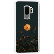 Coque Samsung Galaxy S9+ - Silicone rigide blanc Moon Flowers