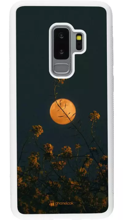 Coque Samsung Galaxy S9+ - Silicone rigide blanc Moon Flowers