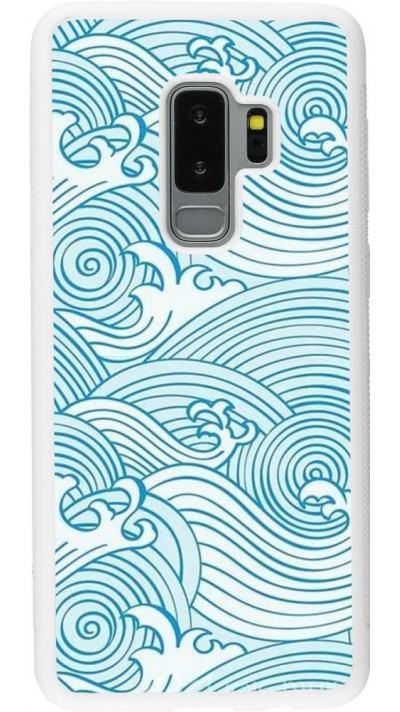 Coque Samsung Galaxy S9+ - Silicone rigide blanc Ocean Waves