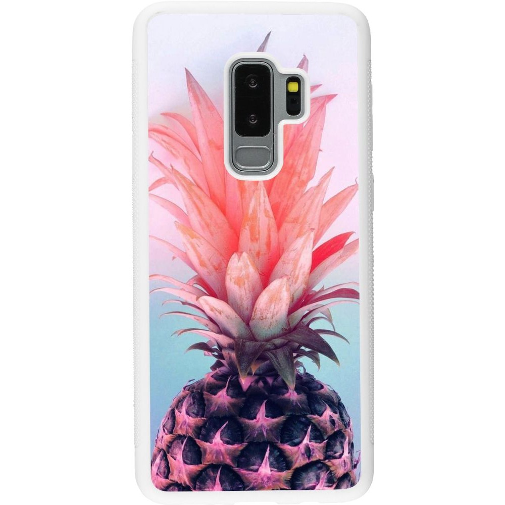Hülle Samsung Galaxy S9+ - Silikon weiss Purple Pink Pineapple