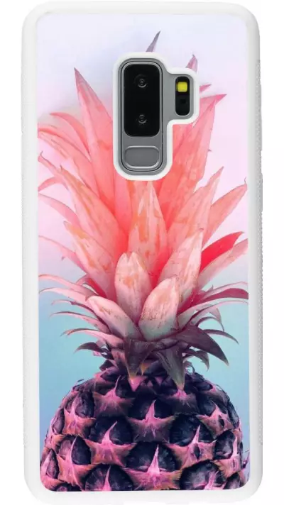Coque Samsung Galaxy S9+ - Silicone rigide blanc Purple Pink Pineapple