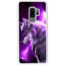 Coque Samsung Galaxy S9+ - Silicone rigide blanc Purple Sky Wolf