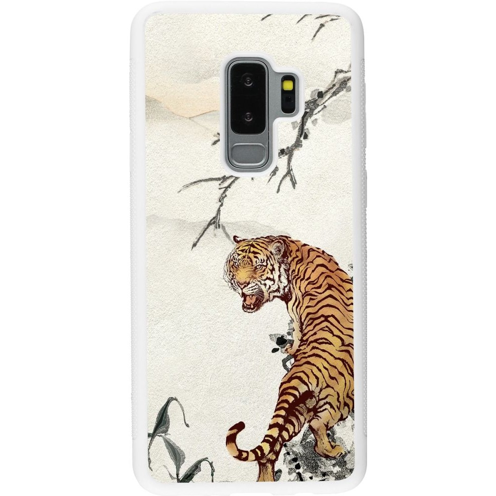 Hülle Samsung Galaxy S9+ - Silikon weiss Roaring Tiger
