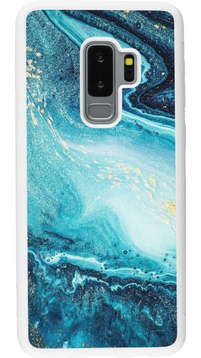 Coque Samsung Galaxy S9+ - Silicone rigide blanc Sea Foam Blue