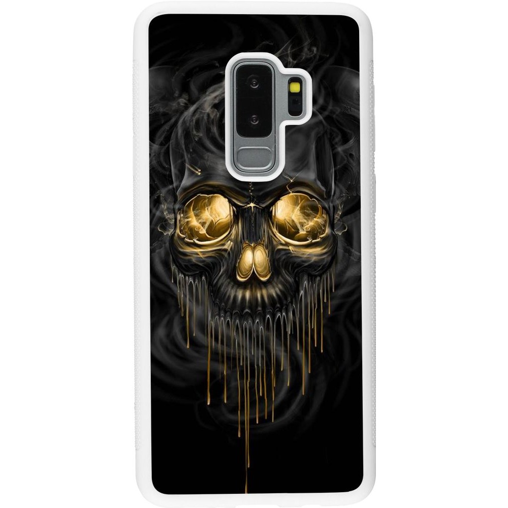 Hülle Samsung Galaxy S9+ - Silikon weiss Skull 02