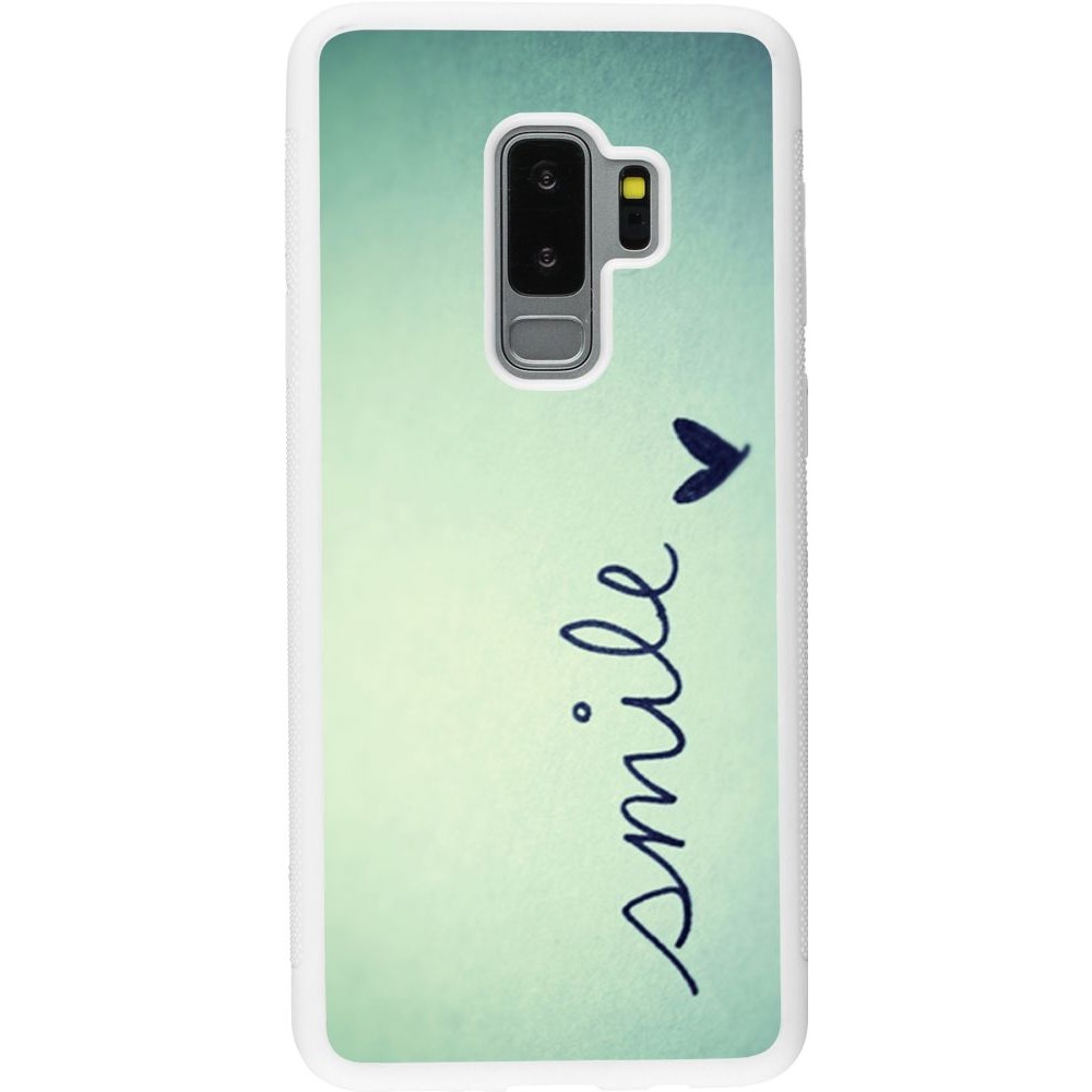 Coque Samsung Galaxy S9+ - Silicone rigide blanc Smile