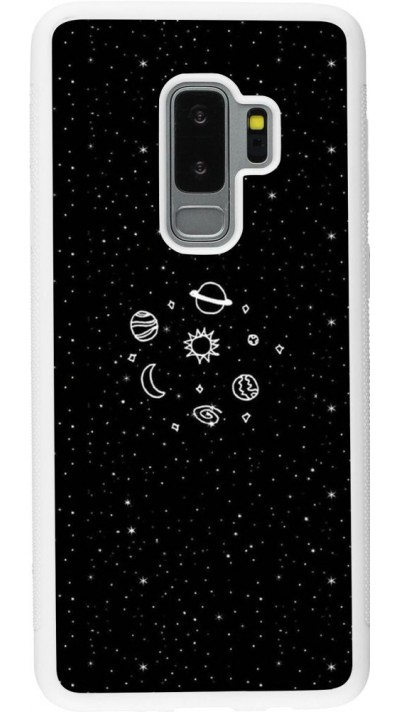 Hülle Samsung Galaxy S9+ - Silikon weiss Space Doodle