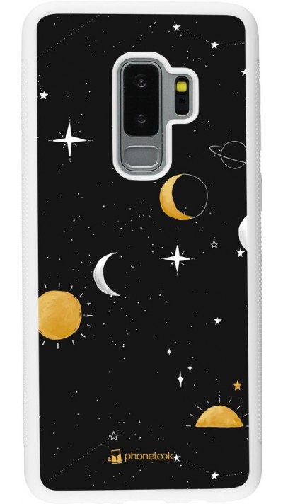 Coque Samsung Galaxy S9+ - Silicone rigide blanc Space Vect- Or