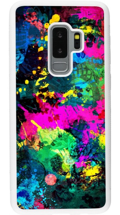 Coque Samsung Galaxy S9+ - Silicone rigide blanc splash paint