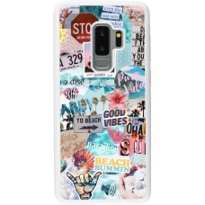 Coque Samsung Galaxy S9+ - Silicone rigide blanc Summer 20 collage