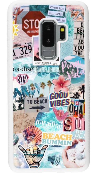 Coque Samsung Galaxy S9+ - Silicone rigide blanc Summer 20 collage