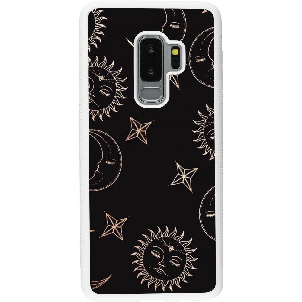 Coque Samsung Galaxy S9+ - Silicone rigide blanc Suns and Moons