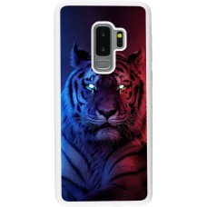 Coque Samsung Galaxy S9+ - Silicone rigide blanc Tiger Blue Red
