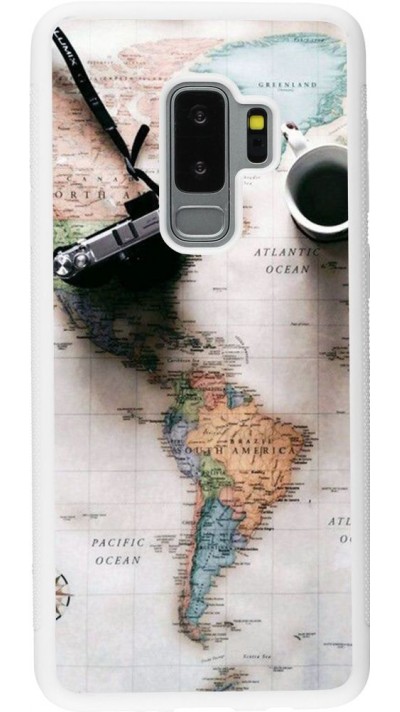 Coque Samsung Galaxy S9+ - Silicone rigide blanc Travel 01
