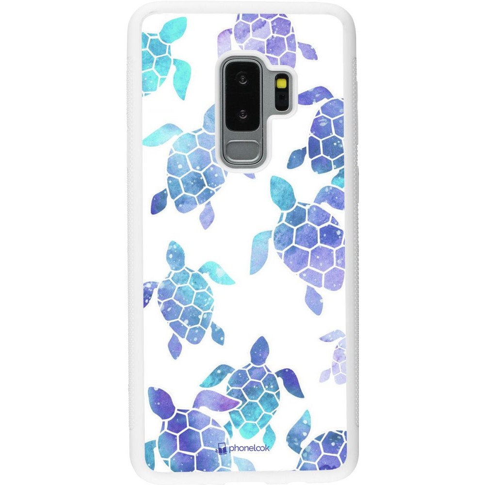 Coque Samsung Galaxy S9+ - Silicone rigide blanc Turtles pattern watercolor