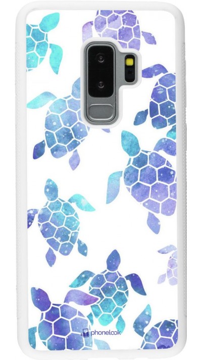 Coque Samsung Galaxy S9+ - Silicone rigide blanc Turtles pattern watercolor