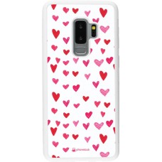 Coque Samsung Galaxy S9+ - Silicone rigide blanc Valentine 2022 Many pink hearts