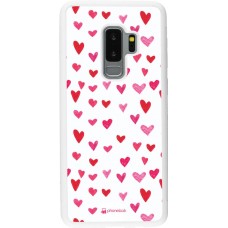 Hülle Samsung Galaxy S9+ - Silikon weiss Valentine 2022 Many pink hearts