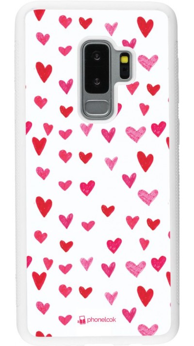 Coque Samsung Galaxy S9+ - Silicone rigide blanc Valentine 2022 Many pink hearts