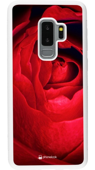 Coque Samsung Galaxy S9+ - Silicone rigide blanc Valentine 2022 Rose