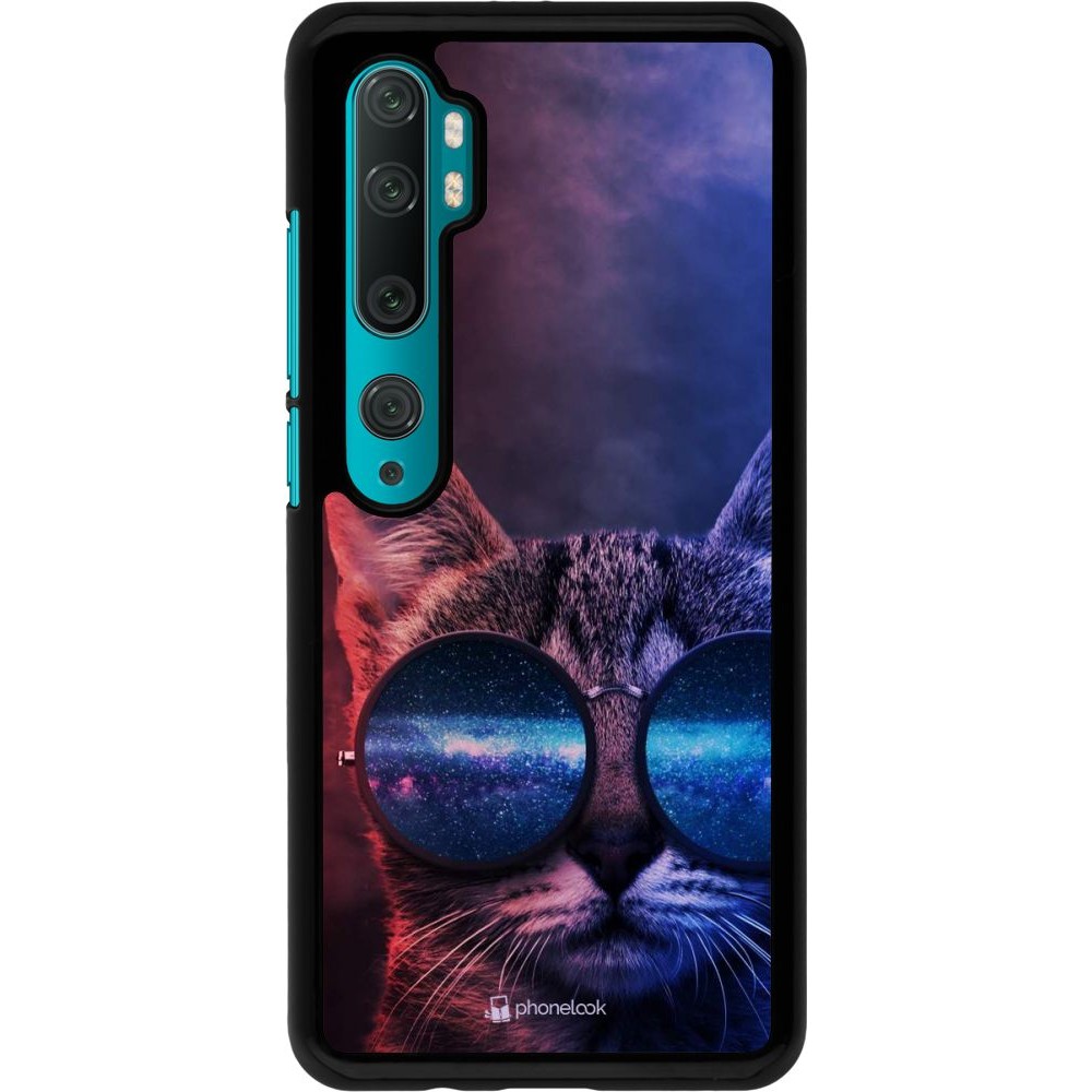 Coque Xiaomi Mi Note 10 / Note 10 Pro - Red Blue Cat Glasses