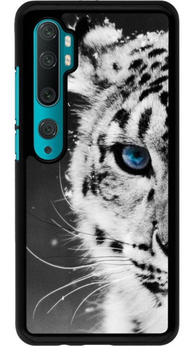 Coque Xiaomi Mi Note 10 / Note 10 Pro - White tiger blue eye