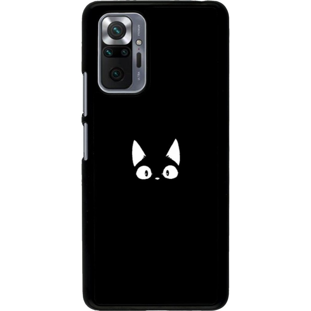 Coque Xiaomi Redmi Note 10 Pro - Funny cat on black