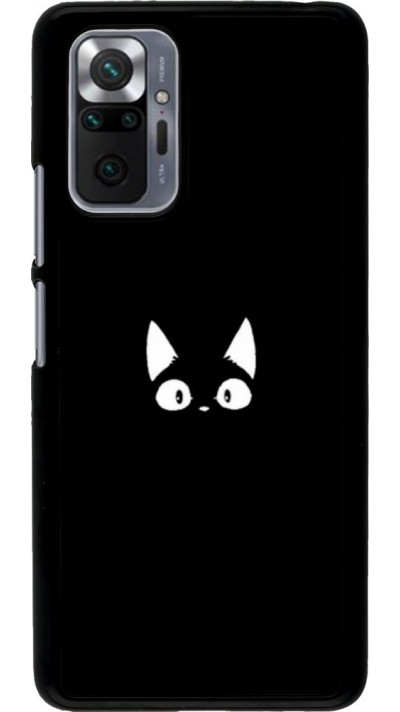 Coque Xiaomi Redmi Note 10 Pro - Funny cat on black