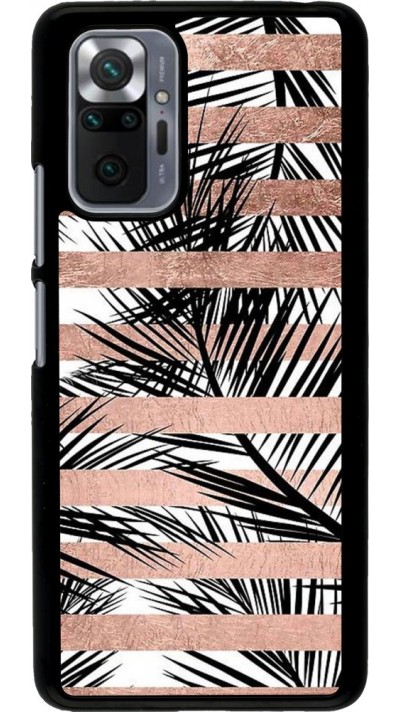 Coque Xiaomi Redmi Note 10 Pro - Palm trees gold stripes