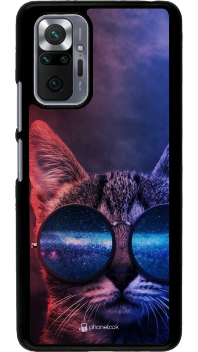 Coque Xiaomi Redmi Note 10 Pro - Red Blue Cat Glasses