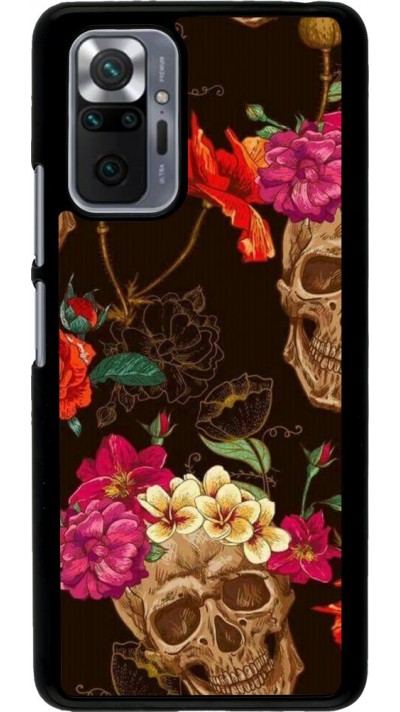 Coque Xiaomi Redmi Note 10 Pro - Skulls and flowers