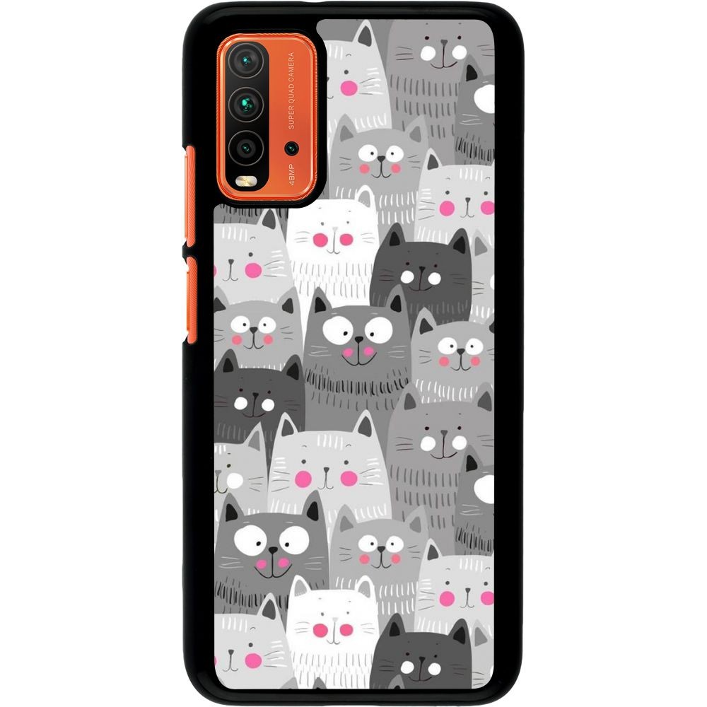 Coque Xiaomi Redmi 9T - Chats gris troupeau