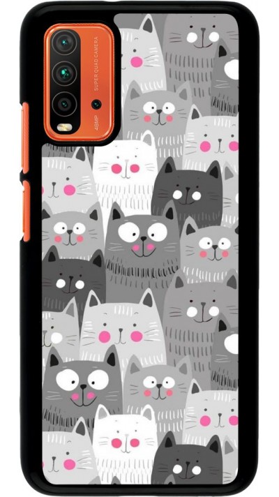 Coque Xiaomi Redmi 9T - Chats gris troupeau