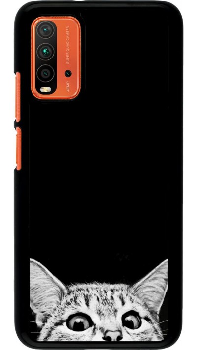 Coque Xiaomi Redmi 9T - Cat Looking Up Black