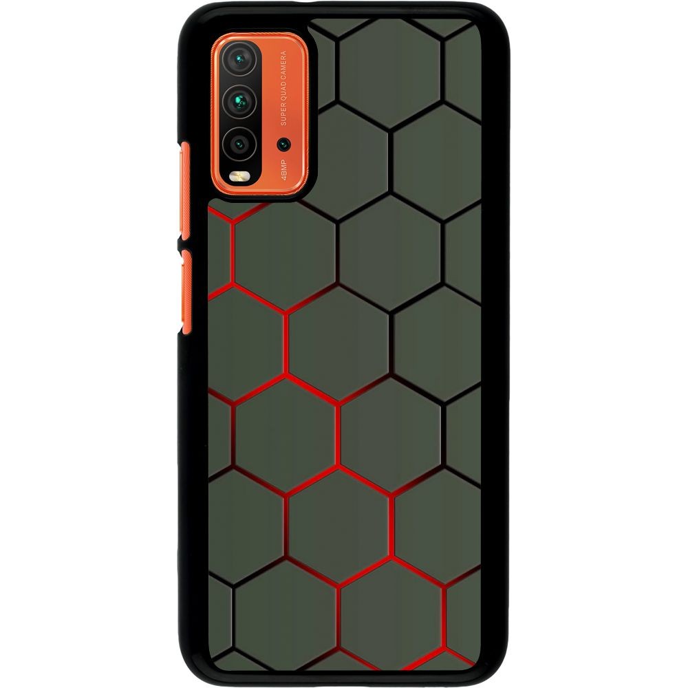 Hülle Xiaomi Redmi 9T - Geometric Line red