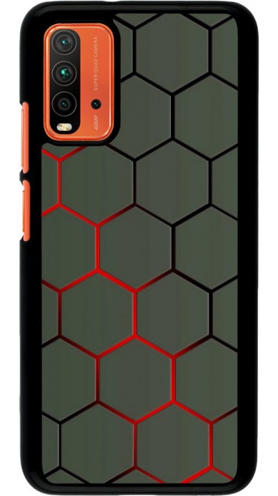 Coque Xiaomi Redmi 9T - Geometric Line red