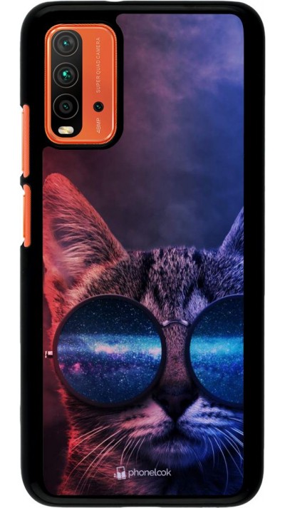 Coque Xiaomi Redmi 9T - Red Blue Cat Glasses