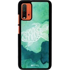 Coque Xiaomi Redmi 9T - Turtle Aztec Watercolor