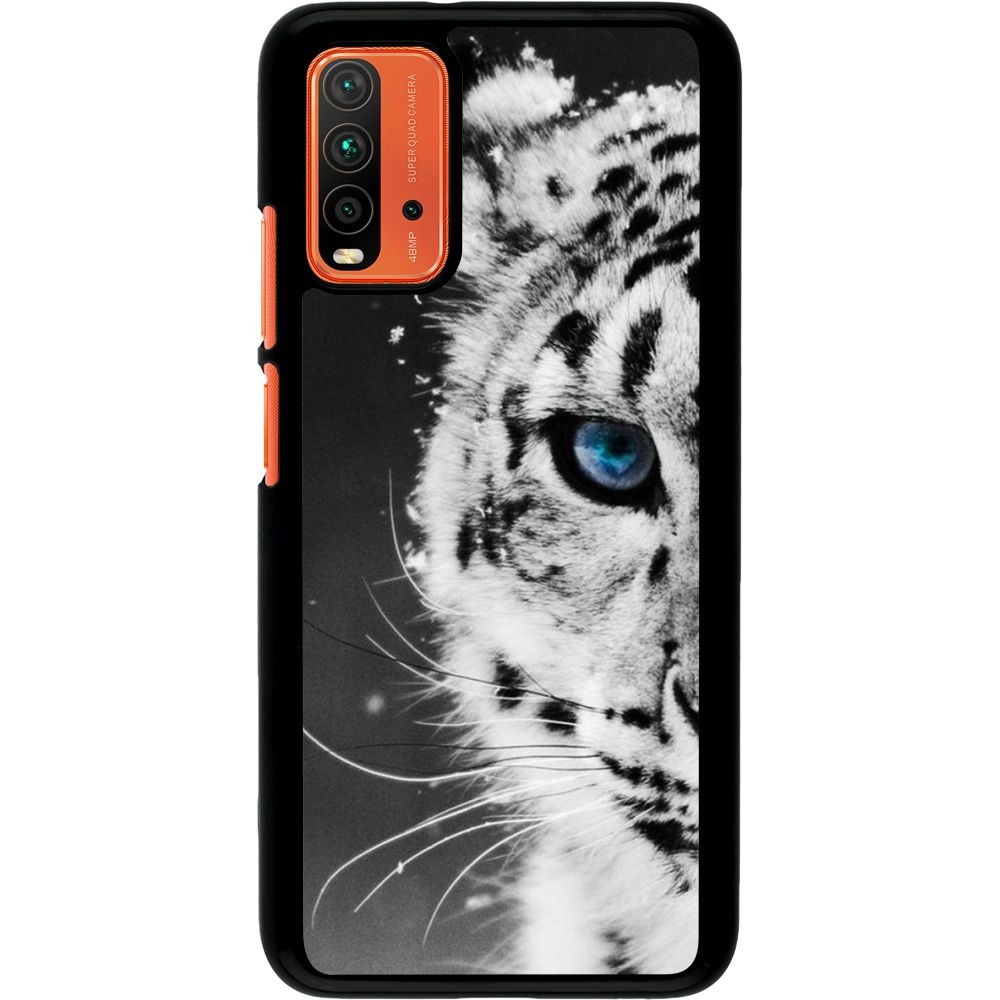 Coque Xiaomi Redmi 9T - White tiger blue eye