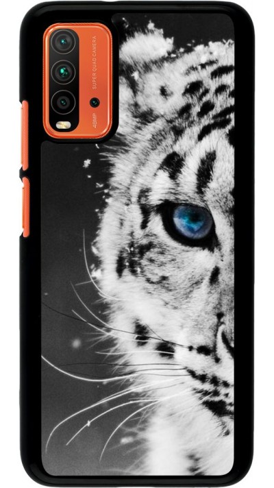 Coque Xiaomi Redmi 9T - White tiger blue eye