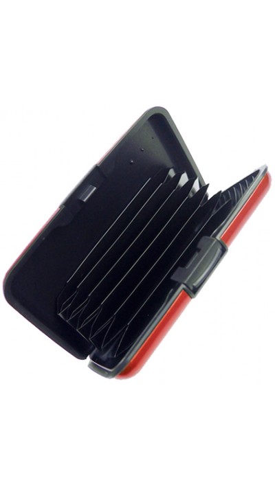 Porte-cartes / Etui en aluminium Protection robuste avec 6 compartiments - Rouge
